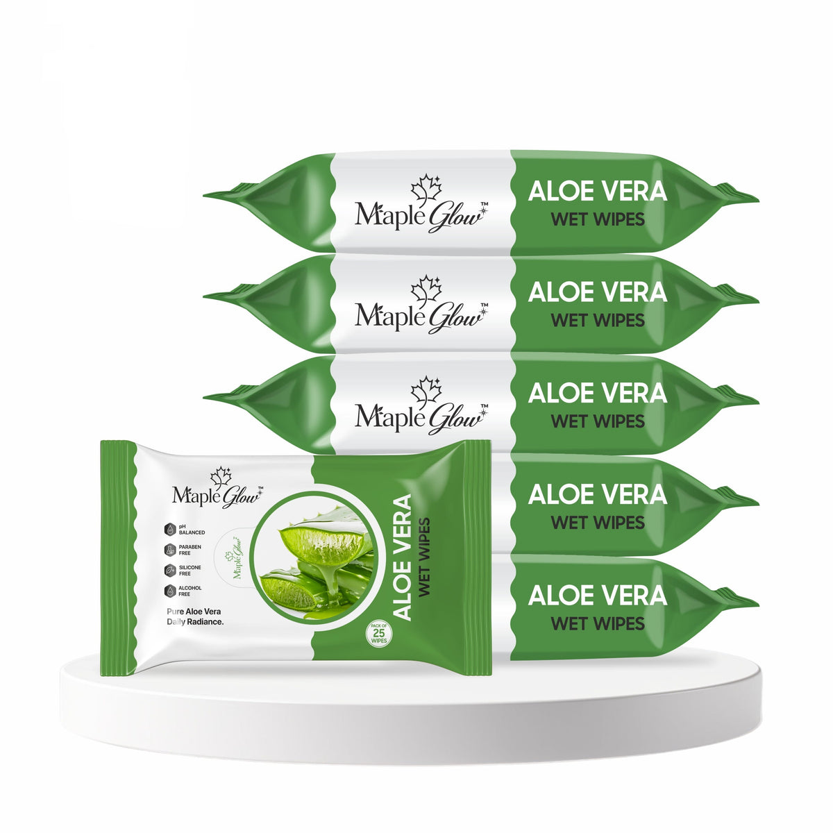 Maple Glow Aloe Vera Wet Wipes – 25 Wipes