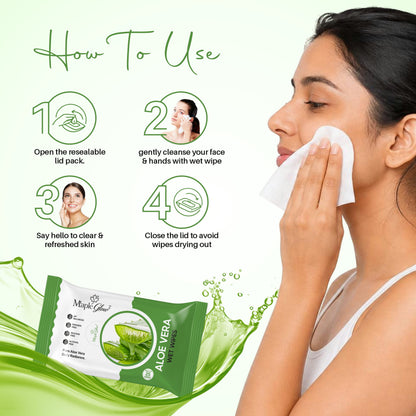 Maple Glow Aloe Vera Wet Wipes – 25 Wipes