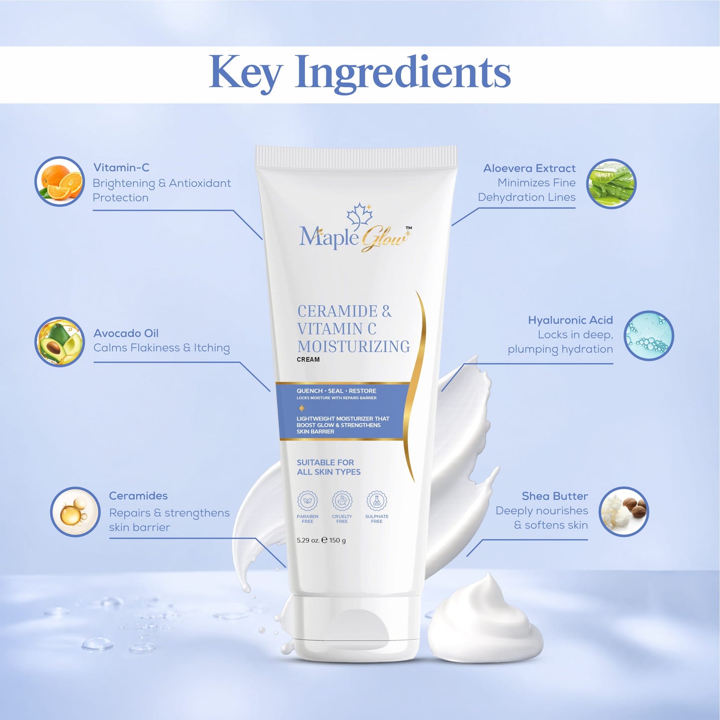 Maple Glow Ceramide & Vitamin C Moisturizing Cream