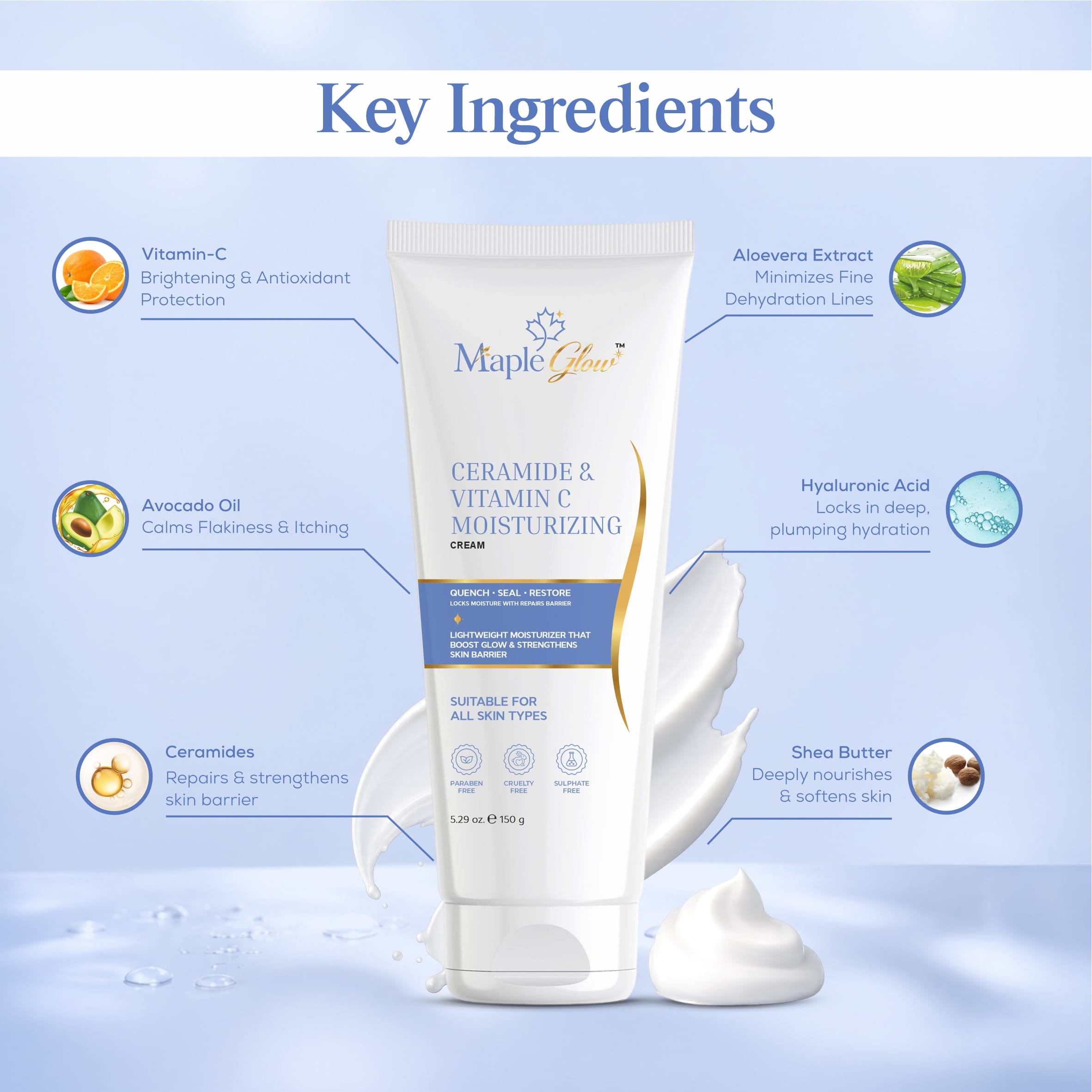 Maple Glow Ceramide & Vitamin C Moisturizing Cream