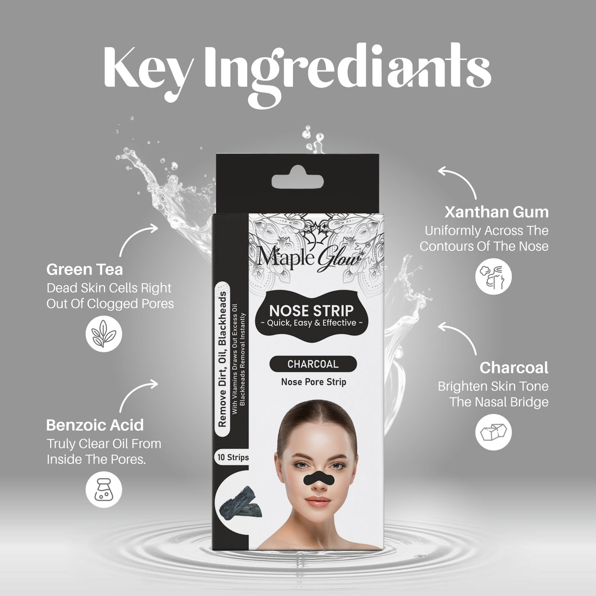 Charcoal Nose Pore Strips – 10 Strips