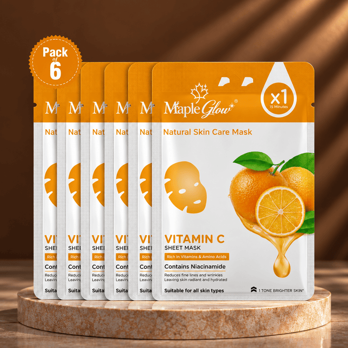 Maple Glow Vitamin C Sheet Mask – Pack of 6