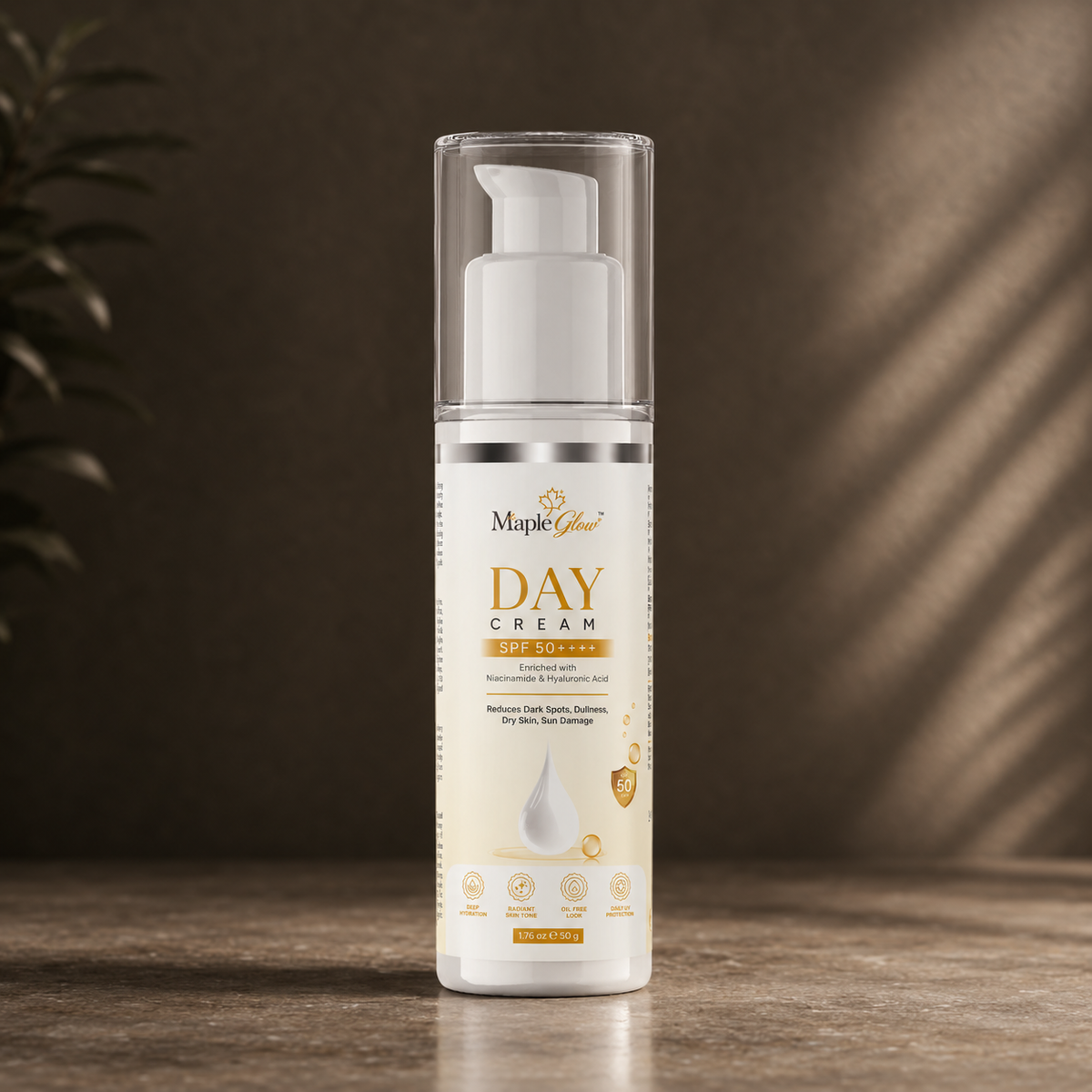 Maple Glow Day Cream SPF 50++++ with Niacinamide & Hyaluronic Acid – 50 g