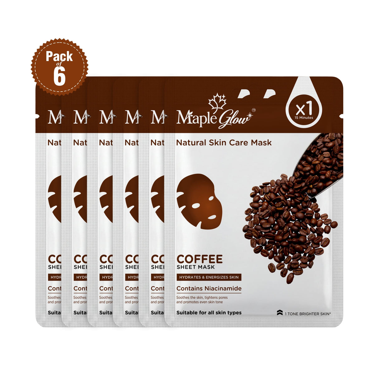 Coffee Sheet Mask – Pack of 6