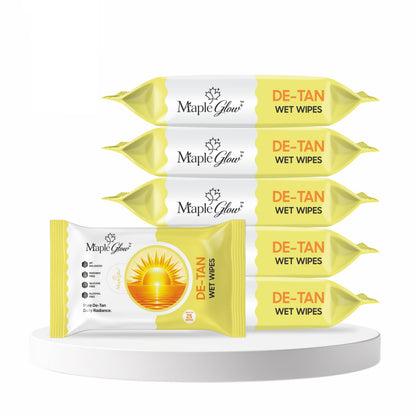 Maple Glow De-Tan Wet Wipes – 25 Wipes