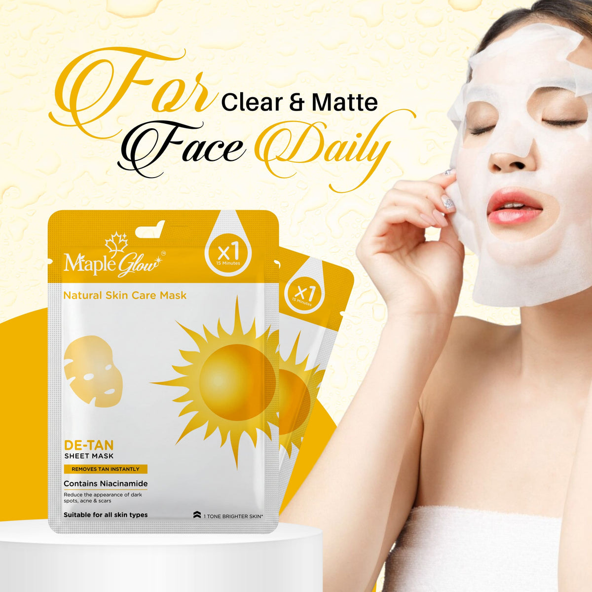 De-Tan Sheet Mask – Pack of 6