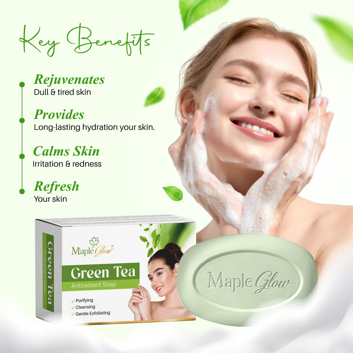 Maple Glow Green Tea Antioxidant Soap – 75g