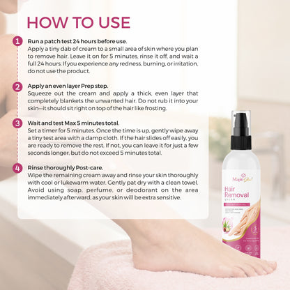 Maple Glow Hair Removal Cream with Aloe Vera & Shea Butter – Quick Hair Removal Cream for Arms, Legs & Body