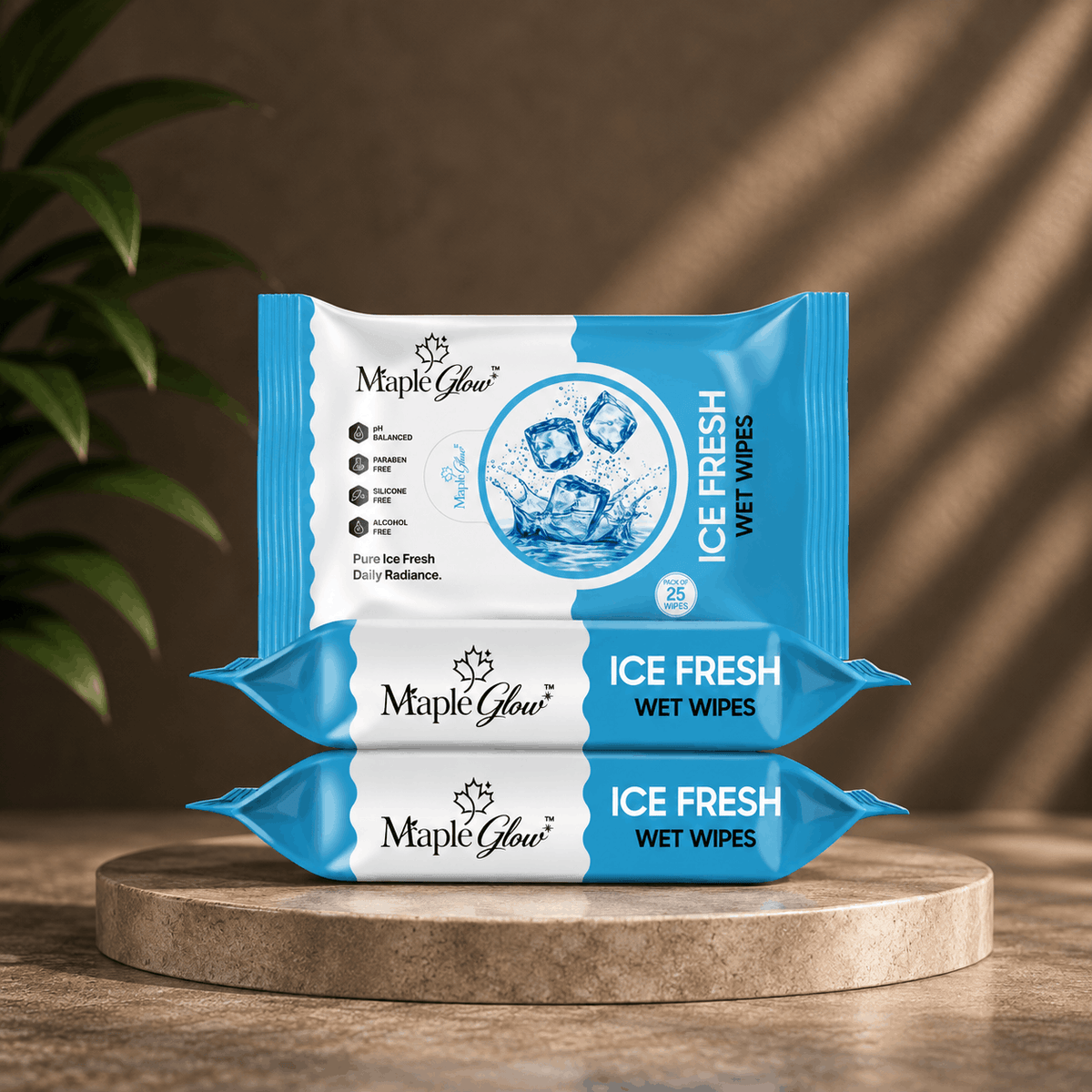 Maple Glow Ice Fresh Face Wet Wipes – 25 Wipes