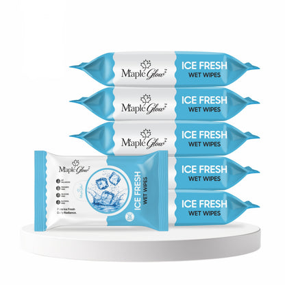 Maple Glow Ice Fresh Face Wet Wipes – 25 Wipes