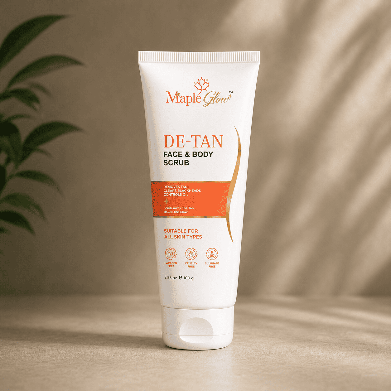 De-Tan Face & Body Scrub – Removes Tan, Clears Blackheads & Controls Oil