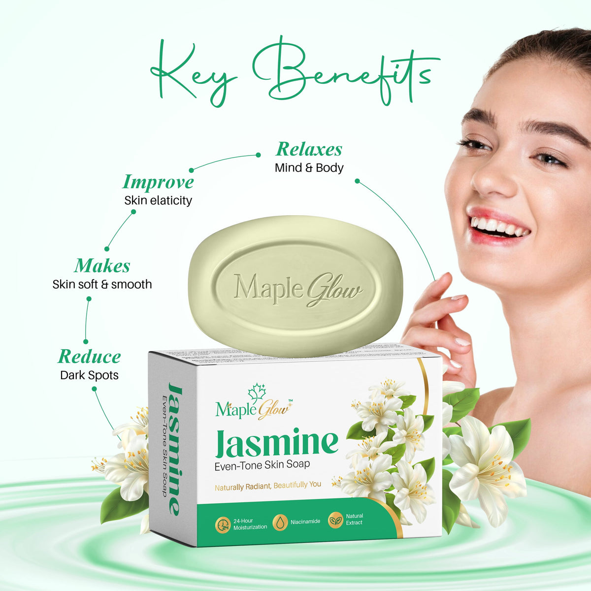 Maple Glow Jasmine Even-Tone Skin Soap – 75g
