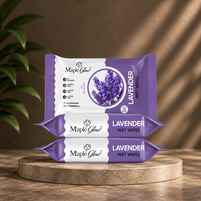 Maple Glow Lavender Face Wet Wipes – 25 Wipes