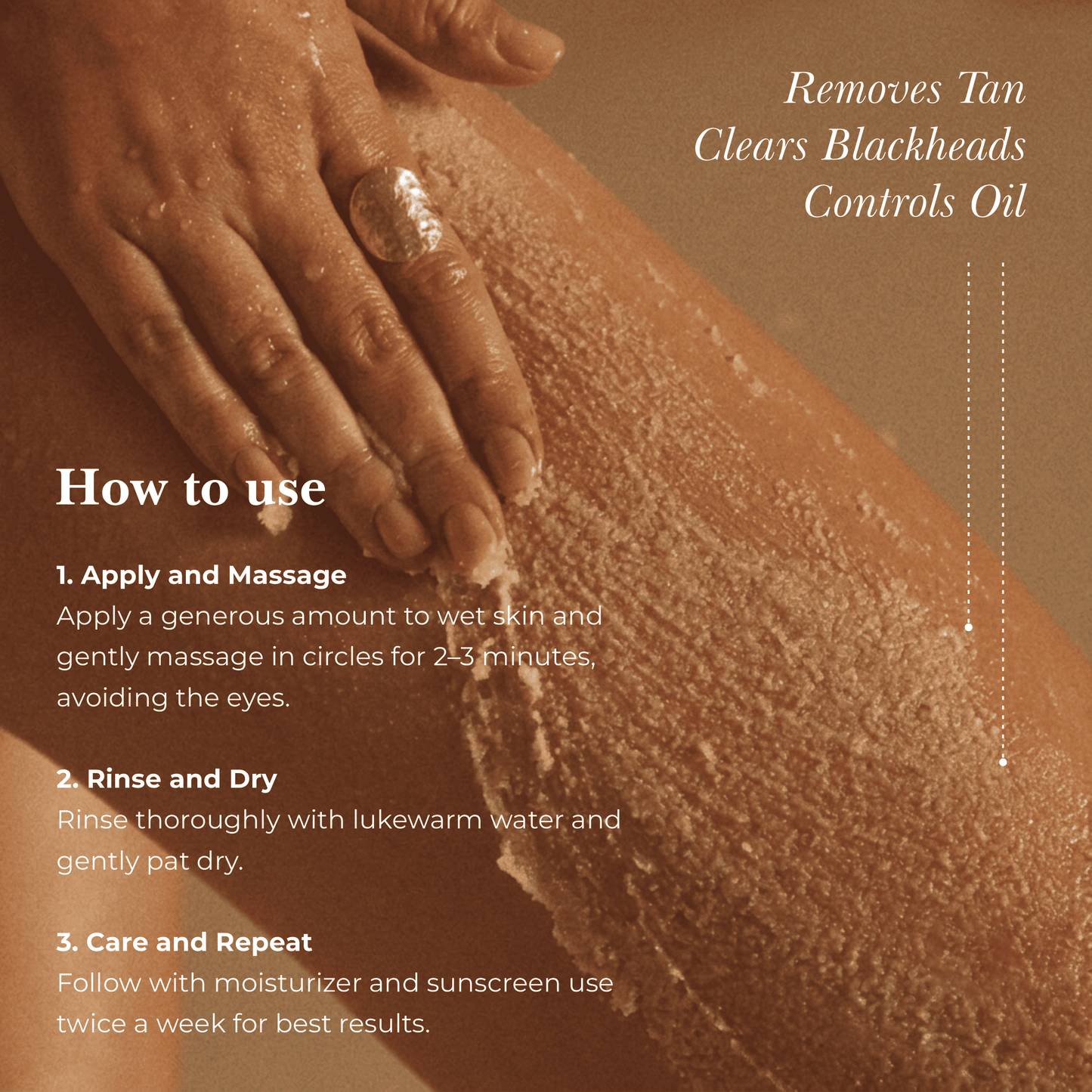 De-Tan Face & Body Scrub – Removes Tan, Clears Blackheads & Controls Oil