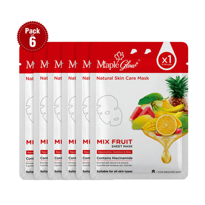 Mix Fruit Sheet Mask – Pack of 6