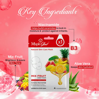 Mix Fruit Sheet Mask – Pack of 6