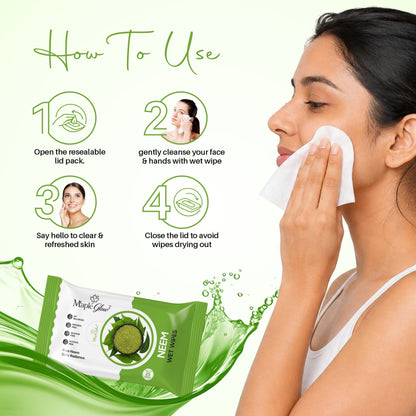 Maple Glow Neem Face Wet Wipes – 25 Wipes