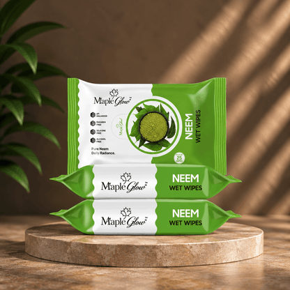 Maple Glow Neem Face Wet Wipes – 25 Wipes