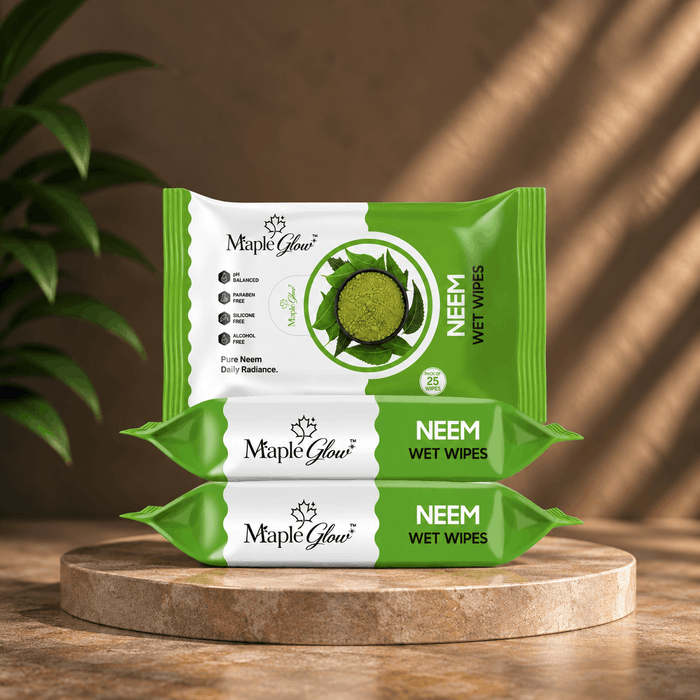 Maple Glow Neem Face Wet Wipes – 25 Wipes