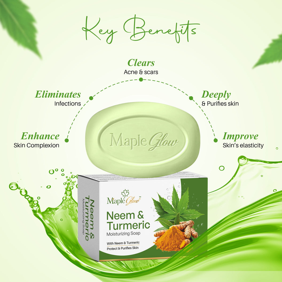 Maple Glow Neem & Turmeric Moisturizing Soap – 75g