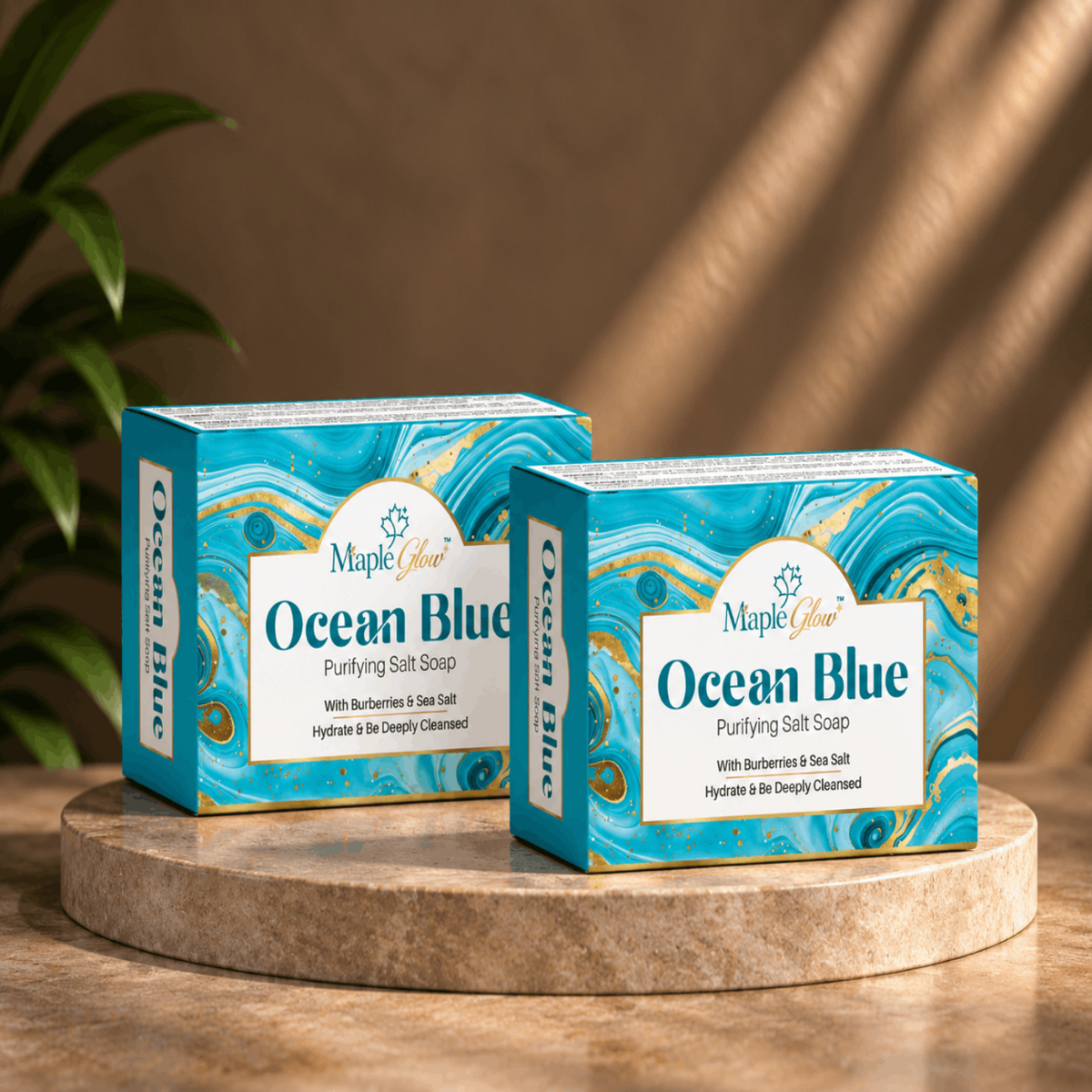 Maple Glow Ocean Blue Purifying Salt Soap – 75g