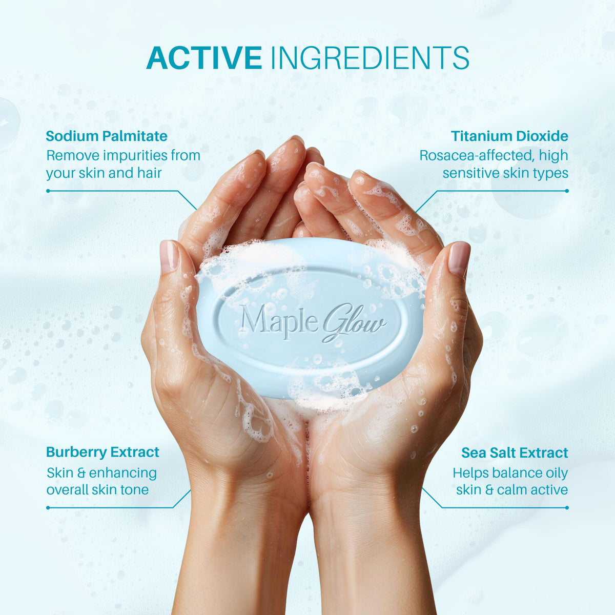 Maple Glow Ocean Blue Purifying Salt Soap – 75g