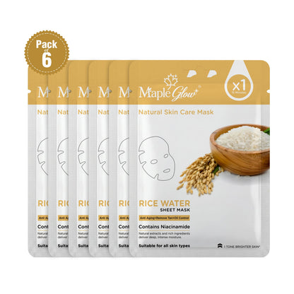 Rice Water Sheet Mask – Pack of 6