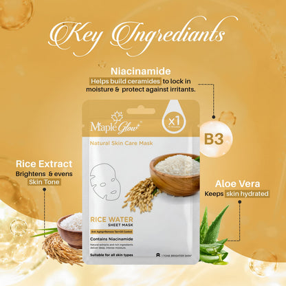 Rice Water Sheet Mask – Pack of 6