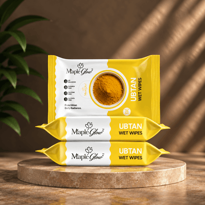Maple Glow Ubtan Face Wet Wipes – 25 Wipes