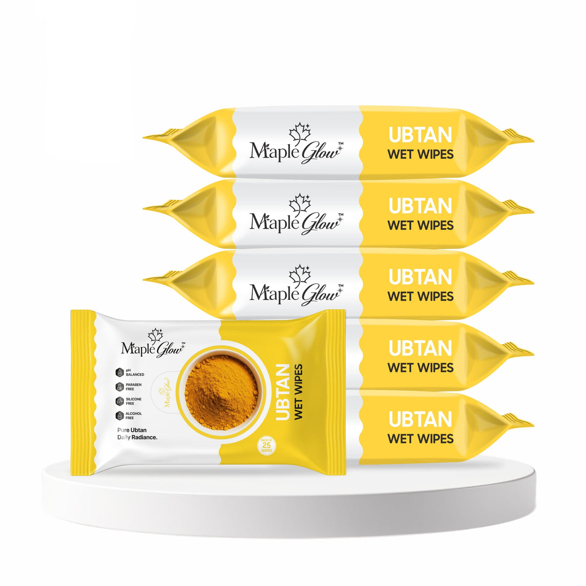Maple Glow Ubtan Face Wet Wipes – 25 Wipes