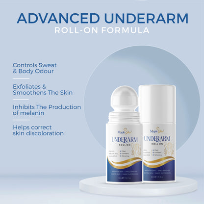 Maple Glow Underarm Roll On with Kojic Acid, Hyaluronic Acid, Licorice & CICA – Brightening, Odour Control & Sweat Protection