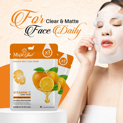 Maple Glow Vitamin C Sheet Mask – Pack of 6