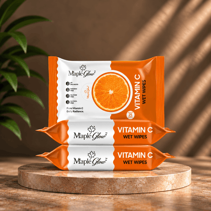 Maple Glow Vitamin C Face Wet Wipes – 25 Wipes